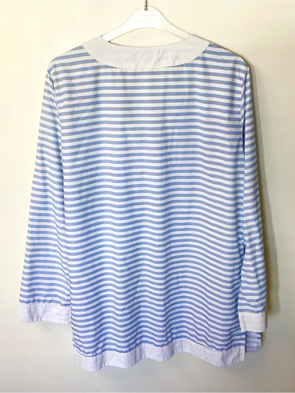 Solumbra Long Sleeve Seychelles Striped Beach Tunic - Blue/White - L